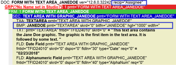 Image represents mobile output for Assignee recipient including text area graphic